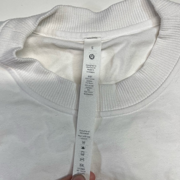 Lululemon Heavyweight Cotton T-Shirt Bodysuit White Top Open Back Women’s Small - Picture 7 of 12